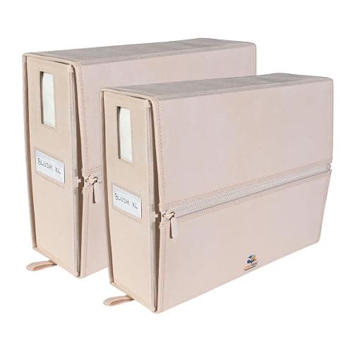 LINENMATE The Original Linen Storage Container, 2-Pack (Queen/King Size, Blush) - Image 1
