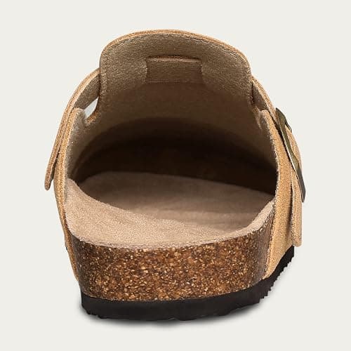 KIDMI Genuine Suede Clogs for Women Cork Footbed Sandals Leather Mules Potato Shoes with Arch Support thumbnail 5