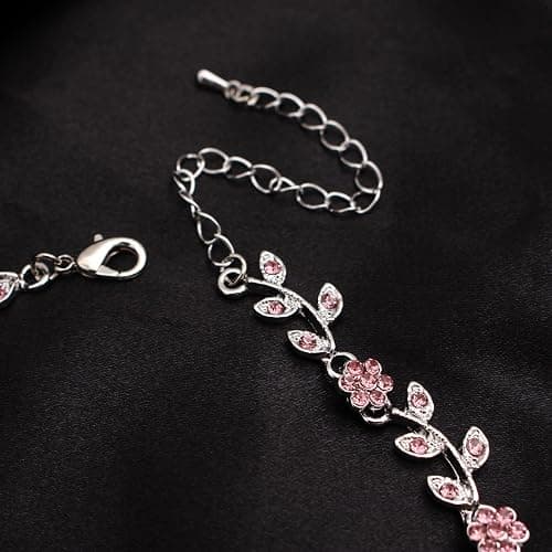 Enrwin Austrian Crystal Rhinestone Choker Necklace Dangle Earring Link Bracelet Jewelry Set for Brides Bridesmaid Prom Costume Accessories for Women thumbnail 8