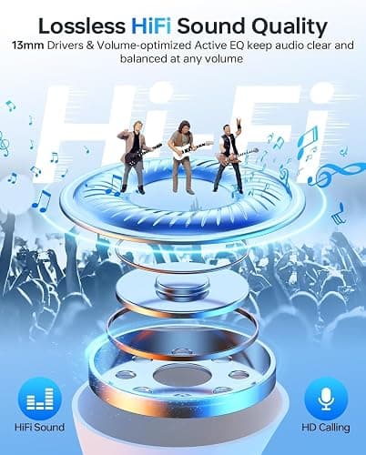 Wireless Earbuds, Bluetooth 5.4 Headphones In Ear with Charging Case, 48H Playtime Bluetooth Earphones with ENC Noise Cancelling Mic, IPX8 Waterproof Sports Wireless Headphones for iPhone/Samsung/iOS thumbnail 3