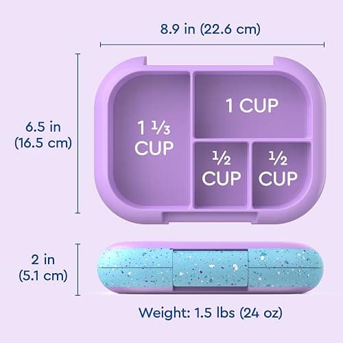 Bentgo Chill Kids Leak-Proof Lunch Box - 4-Compartment Bento Box with Built-In Ice Pack, 3.3 Cup Capacity, PFAS & BPA-Free, Microwave & Dishwasher Safe, Ideal Size for Ages 3 to 7 (Vivid Orchid) thumbnail 2