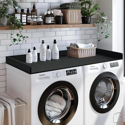 Gashell Washer Dryer Countertop, 27.5" x 54" Bamboo Washer and Dryer Countertop for Laundry Room Organization(Black) thumbnail 4