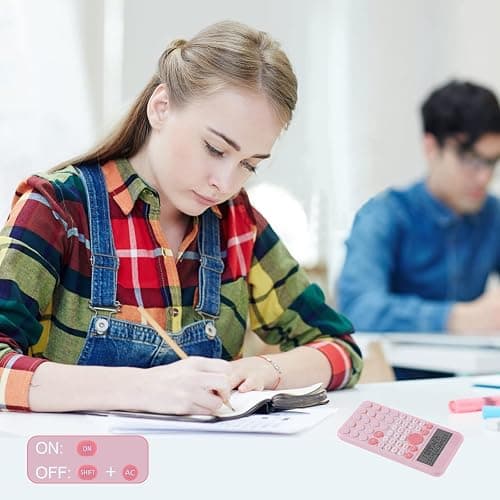 EooCoo 2-Line Standard Scientific Calculator, Portable and Pink School Supplies, Back to School Supplies for Primary Middle High School & College Students thumbnail 4