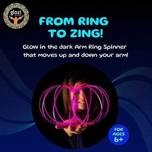 Mozi Glozi Geometric Magic Flow Bracelet - Easy to Use - 3D Bracelet Spiral Toy, Glowing Spinning Bracelet Spiral for Children and Adults (Yellow) thumbnail 2