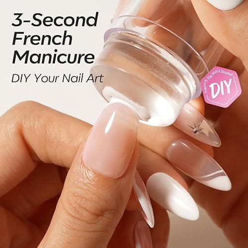 modelones French Gel Polish Set, 2Pcs 15ML White Nude Pink Gel Nail Polish Jelly Milky Pink White Colors Soak Off U V LED French Tip Manicure, Classic French Nail Kit for DIY at Home Salon for Women thumbnail 5