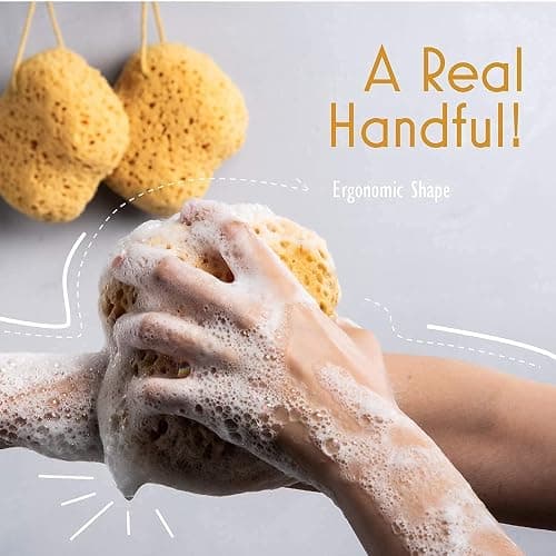 myHomeBody Bath Sponge, Foam Loofah, Body Scrubber for Bathing, Exfoliating Shower Pouf for Shower – Large Size, Lots of Lather, Curvy, 3 Pack thumbnail 5