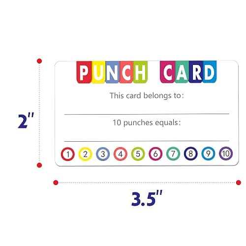 102 PCS Punch Cards Incentive Loyalty Reward Card for Classroom Business (3.5" x 2") thumbnail 2