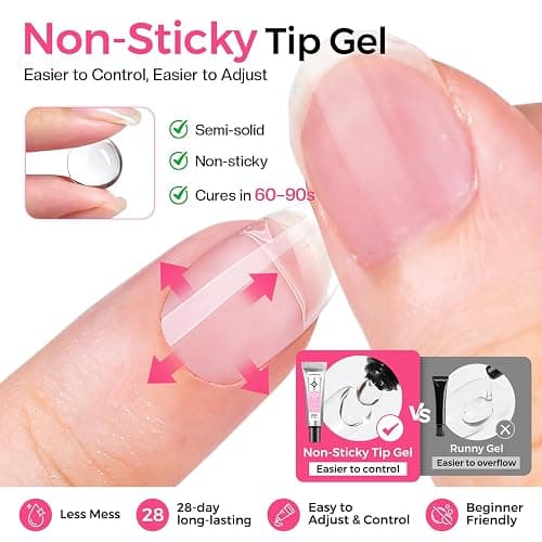 Glamonade Nail Extension Starter Kit: Short Almond 504Pcs Gel Tips Set thumbnail 3