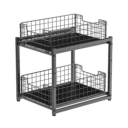 Under Sink Organizer, 2-Tier Pull Out Cabinet Organizer, Kitchen Bathroom Organizer and Storage, Spice Rack for Kitchen, Multi-use Sliding Drawers Shelves, Pack of 2 thumbnail 9