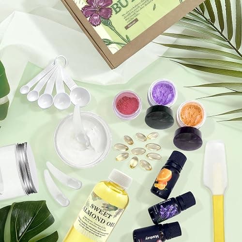 DIY Spa & Body Butter Making Kit, Whipped Lotions & Fragrant Body Butter with Organic Shea Butter, Sweet Almond Oil Mica Powder Skin Care Gifts for Women thumbnail 6