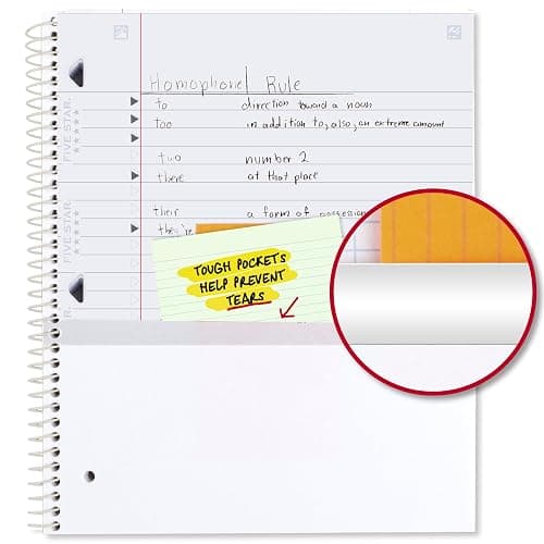 Five Star Spiral Notebook + Study App, 1 Subject, Wide Ruled, 8" x 10-1/2", 80 Sheets, Fights Ink Bleed, Water Resistant Cover, Pastel Stripes (930209F-ECM) thumbnail 6