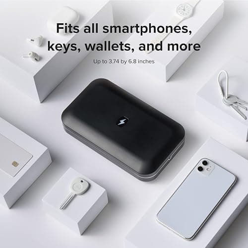 PhoneSoap 3 UV Cell Phone Sanitizer & Dual Universal Cell Phone Charger Box | Patented & Clinically Proven 360-Degree UV-C Light Sanitizer | Disinfects and Charges All Phones (Black) thumbnail 5