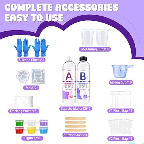 Liquid Silicone for Squishy Maker, 500g Rubber for Making Taba Squishy, Super Soft & Fast Cure Liquid Silicone, Perfect DIY Decompression Gift, Custom Cat Paws + Flocking thumbnail 3