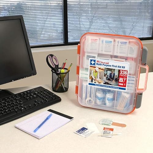 24/7 First Aid OSHA Compliant First aid Kit, All-Purpose 100-Person Emergency First Aid Kit for Business, Home, and Car in Plastic Case with Easy-Slide Latches, 336 Pieces thumbnail 8