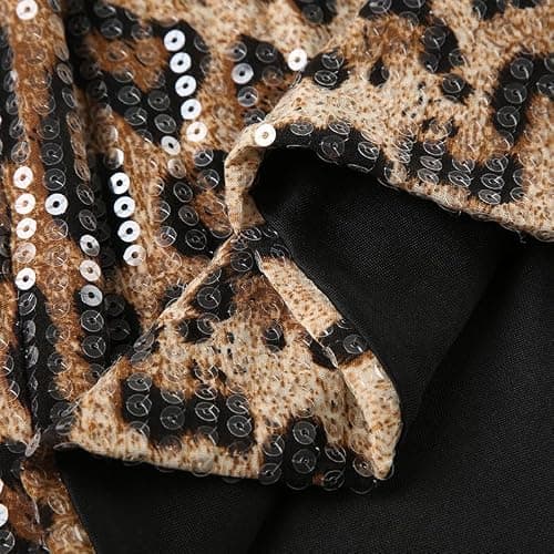 fdsmall Women Sequins Shorts Elastic Low Waist Sparkly Night-Out Shorts Sexy Leopard Hot Pants Glitter Party Club Mini Short thumbnail 6