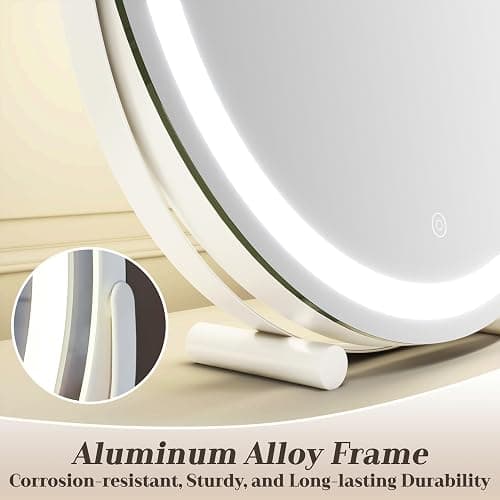 ROLOVE Makeup Mirror with Lights, 18 Inch Vanity Mirror with Lights, Lighted Makeup Mirror, Smart Touch Control Round Lighted Vanity Mirror, Tabletop ＆ Desk Mirror, Gifts for Women, Wife, Mom, Girls thumbnail 7