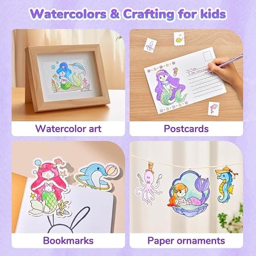 JoyCat Paint with Water Coloring Books for Toddlers, Watercolor Painting Sets for Kids Ages 3-5 4-8, Arts and Crafts Drawing Activities Toy Birthday Gifts for Boys Girls (Underwater World) thumbnail 3