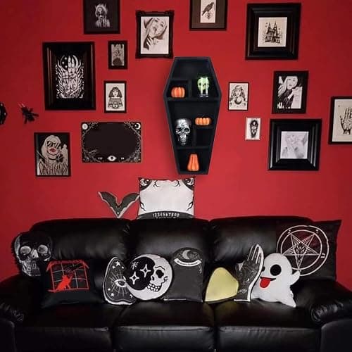 Siopob Large Coffin Shelf | Gothic Floating Coffin Shelves,Creative Bookshelf Floating Shelves, Gothic Furniture, Spooky - Decor for -Halloween thumbnail 3
