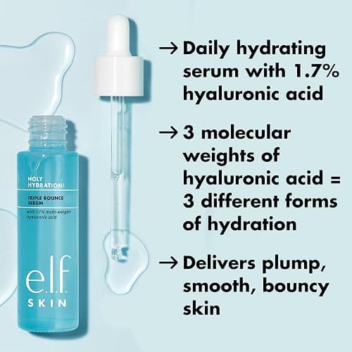 e.l.f. SKIN Holy Hydration! Triple Bounce Serum, 1.7% Hyaluronic Acid Serum For Plump, Bouncy Skin, Moisturizing & Hydrating, Vegan & Cruelty-Free thumbnail 4