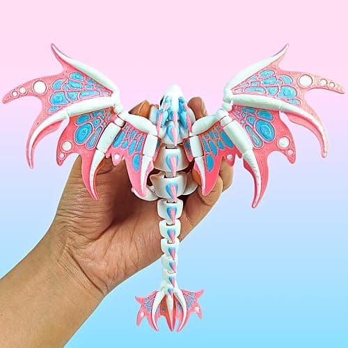 AQXYTK 2 Pack Articulated 3D Printed Dragon with Wings Toy | 7" Sensory Fidget Dragon ToysToys, Winged Dragon Model, Fantasy Desktop Pet Decor, Dragon Gift for Kids & Adult thumbnail 5