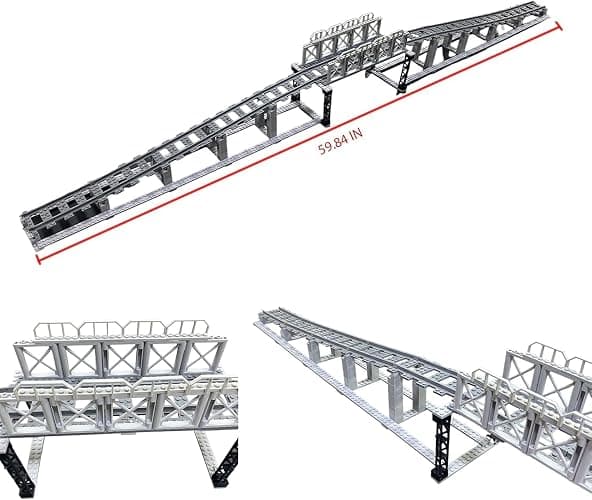 CALMDR 202 Pcs City Train Tracks Building Block Set Compatible with Lego, Industrial Theme, Straight Tracks, 6 Years - 12 thumbnail 2