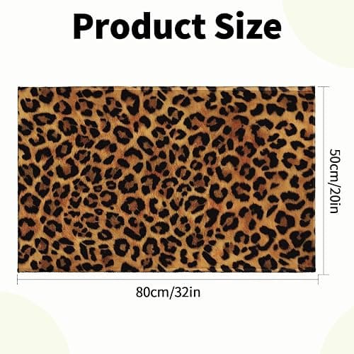 Kwlegh Leopard Bathroom Rug Brown Leopard Print Bath Rug Cheetah Skin Pattern Bath Mat 20X32 Inch Non Slip Absorbent Plush Doormat for Bathroom Entryway Living Room thumbnail 3