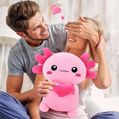 Achwishap Axolotl Plush,Axolotl Stuffed Animal Plush Toys,14” Salamander Plushies,Cute Plushies Soft Newt Plushy Kawaii Plushies Huggging Pillow,Cuddly Animal Body Pillow for Birthday(Pink) thumbnail 2