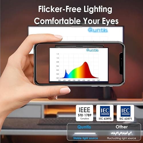 Quntis Wireless Monitor Light bar with Remote & Touch Control, 40cm PC Curved Computer Monitor Lamp Auto Stepless Dimming and Color Temperature, Eye Protect Desktop PC Screen Anti-Blue Light Bar thumbnail 4