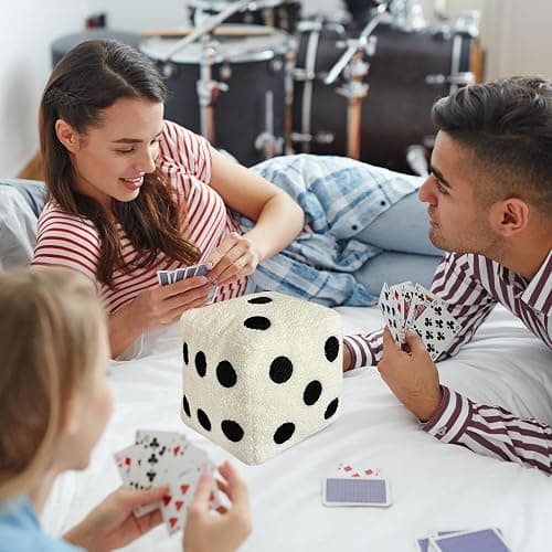 KUYYFDS Pillow Cube Dice Pillow Unique Throw Pillows 8x8 Inch Plush Pillows Cube Pillowcase for Sofa Bed Graphic Decorative Cushion for Modern Home Decor White thumbnail 2