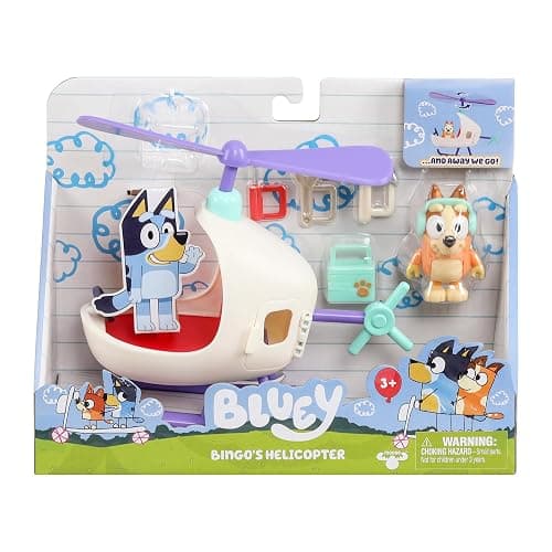 Bluey Vehicle & Figures Bingo’s Toy Helicopter Playset, Toddler Helicopter with Bingo Figurine and Accessory Toolkit, Vehicle Toys for Kids Age 3+ thumbnail 2