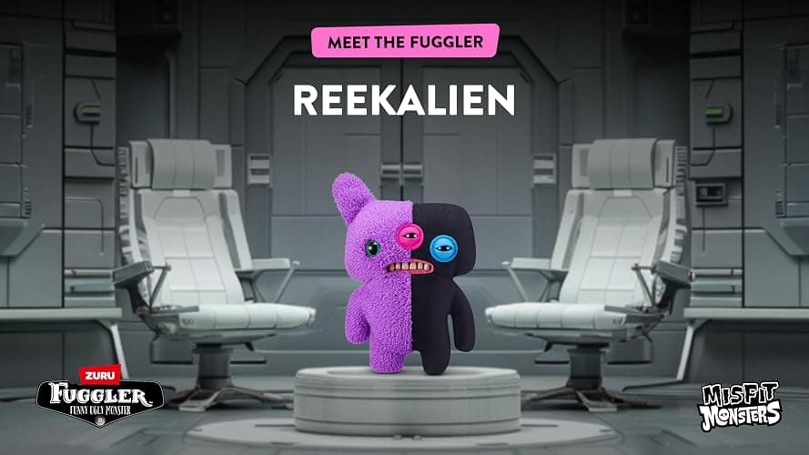 Fuggler Misfit Monsters 23 cm Series 1 by Zuru, Funny Ugly Monster Plush Toy (Reeko & Annoyed Alien - Purple & Black) thumbnail 6