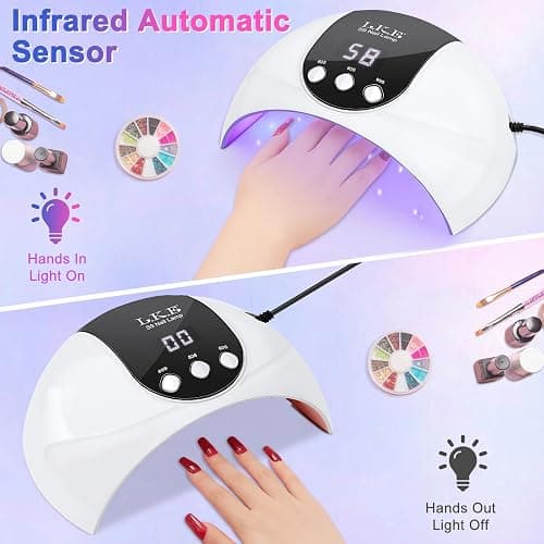 UV Nail Light, Nail Dryer UV Light for Gel Nails with 3 Timer Settings Auto Sensor LCD Screen UV LED Nail Lamp Nail Art Tools Accessories in Home Use (Black) thumbnail 3