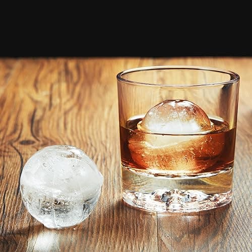 ACOOKEE Silicone Basketball Ice Cube Mold Fun Shapes, Novelty Basketball Gifts, 2.2" Large Craft Round Sphere Ice Ball Molds For Game Day, Whiskey, Cocktails, Bourbon Black thumbnail 2