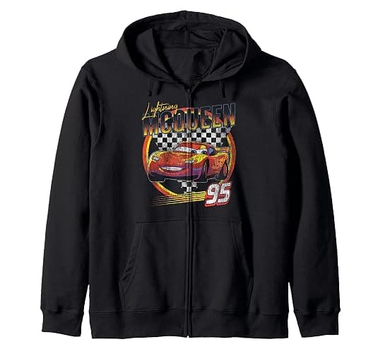 Disney Pixar Cars Lightning McQueen Vintage Race Zip Hoodie - Image 1