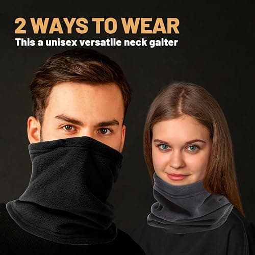 FEIKELUN Winter Neck Warmer,Snood,Windproof Snoods for Men Women,Thermal Neck Gaiter with Soft Fleece Lined Double-Layer Infinity Ski,Gifts for Men,Heated Scarf for Running,Motorcycle,Cycling thumbnail 6