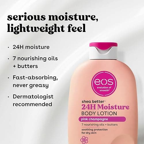 eos Shea Better Body Lotion Pink Champagne, 24-Hour Moisture Skin Care, Lightweight & Non-Greasy, Natural Shea, Vegan, 16 fl oz thumbnail 5