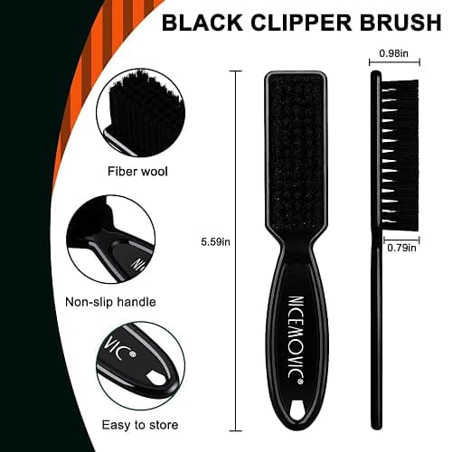 NICEMOVIC Barber Clipper Brushes, 10 Pcs Plastic Handle Nylon Bristles Cleaning Brush, Multifunctional Cleaning Supplies for Hair Styling Tools, Kitchen Sink, Shoes (Black) thumbnail 2