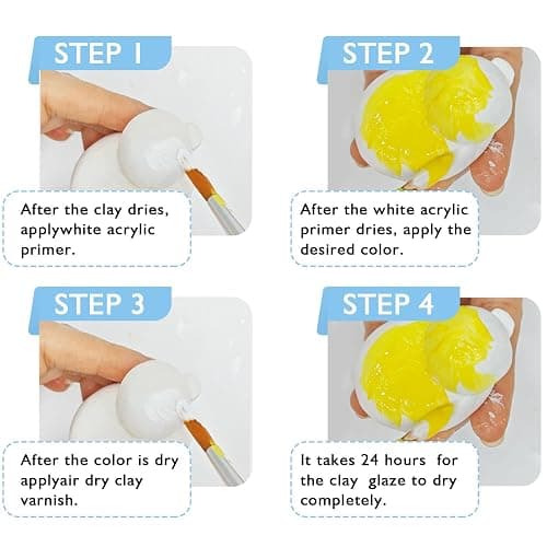 200ml Air Dry Clay Varnish，Air Dry Clay Sealant for Airdry Clay，Air Dry Clay Glaze Can Not Only Used to Prevent Clay Cracking, Scratches, and Wear,It Can Also Having a Glossy Glaze Effect (Gloss) thumbnail 3