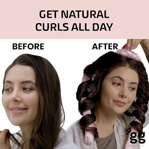 Geoul Gwanli Heatless Hair Curlers Set – Satin Curling Rod, Claw Clip & Scrunchies for Damage-Free Curls, No Heat Hair Styling and Reusable (Light Pink, Large) thumbnail 5