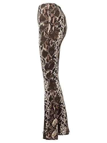 SSOULM Women's Stretchy Wide Leg High Waist Bell Bottom Flare Pants with Plus Size thumbnail 4