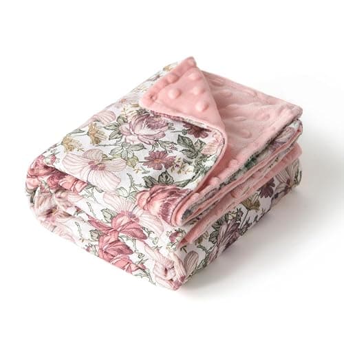 Baby Blankets for Unisex Boys Girls, Soft Plush Minky Blanket with Double Layer Dotted Backing for Infant Newborn Toddler, Vintage Floral Western Wild Flowers 30 x 40 Inch (Vintage Floral) thumbnail 6