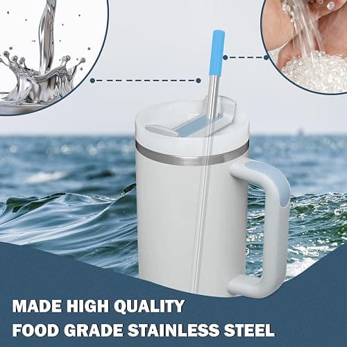 Stainless Steel Replacement Straws for Stanley Adventure Travel Tumbler (6 Straws with Tips for 40oz) thumbnail 5