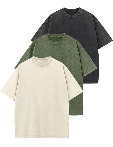 Yimoon 3 Pack Oversized Tshirts for Women Washed Vintage Baggy Boyfriend Tees Short Sleeve Unisex Cotton Tops - Image 1