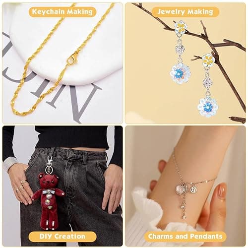 PAXCOO 990PCS Keychain Making Kit, Keychain Craft Supplies Including Key Chain Hooks, Lobster Clasps, Key Rings and Jump Rings for Key Chain Making and Jewelry Making thumbnail 6