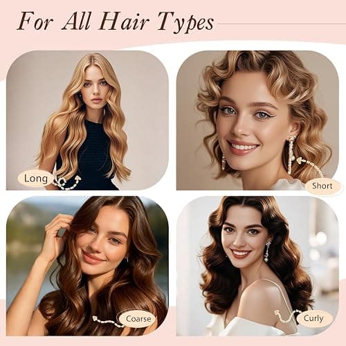 Heatless Curlers, No Heat Hair Curlers to Sleep In for Overnight Curls, Comfortable Hair Curlers to Sleep In, Overnight Heatless Curling Kit with Satin Headscarf, For All Hair Types - 4Pcs Rose-Red thumbnail 6