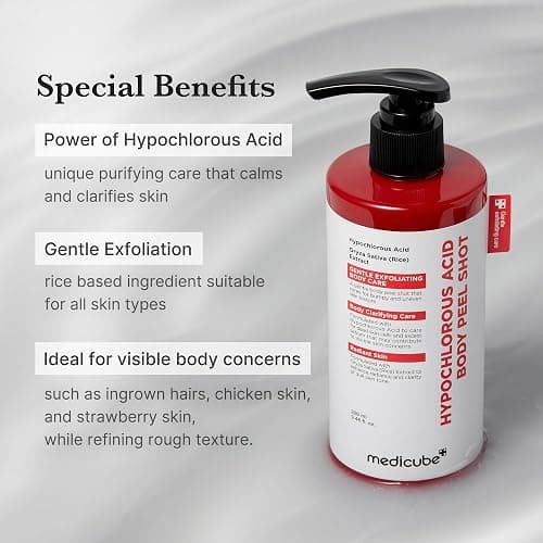 medicube Body Peel Shot with Hypochlorous Acid | Gentle Body Exfoliating for Dead Skin Cells & Uneven Texture - Rice Extract, Panthenol for Hydrating & Smoothing, 9.46 fl.oz thumbnail 5