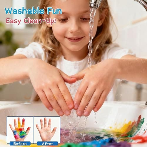 Washable Paint Set, 10 Colors x 60ml (2 fl oz) Squeeze Bottles, Non-Toxic Craft Paint for Paper, Posters, Classroom Art & DIY Projects thumbnail 3