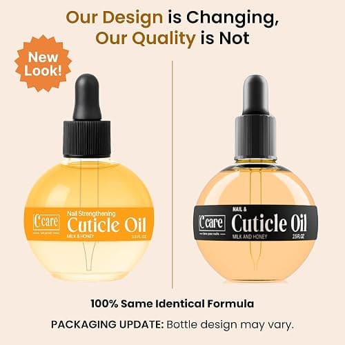 C CARE Cuticle Oil For Nails - Milk and Honey Nail Oil - Repairs Moisturizes and Strengthens Nails and Cuticles Overnight - Dropper & Brush included - Large 2.5 oz bottle thumbnail 2