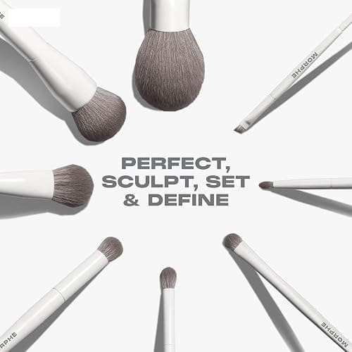 Morphe Best of Blends 8 Piece Makeup Brush Set - Face and Eye Makeup Brushes for Foundation, Concealer, Powder, Blush, Eyeshadow & Brows - Professional Brush Kit (8 ct) thumbnail 6