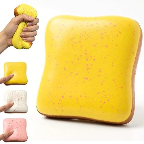 Slow Rising Squishy Butter Bread Squishy, Sensory Fidget Toys for Adults & Teens ADHD Anxiety Relief, Realistic Bread Squishies with Butter Scent, Fun Party Favors & Stocking Stuffers Gift (Yellow) - Image 1